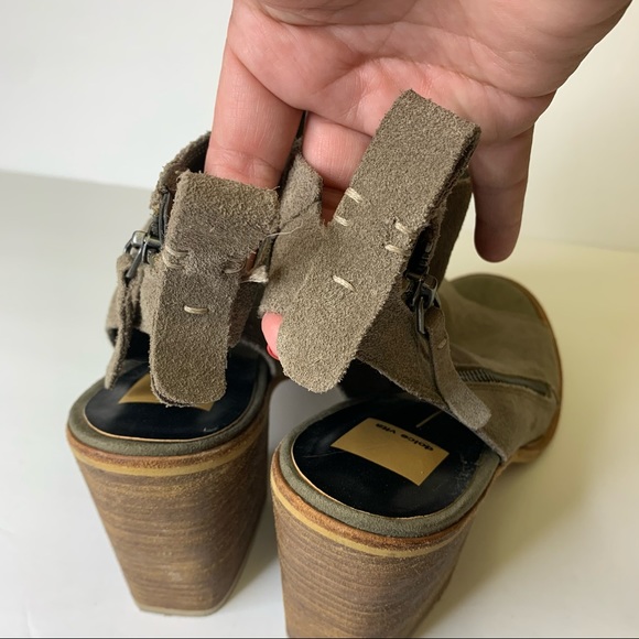 Dolce Vita Suede Leather Floppy Peep Toe Heels - Picture 6 of 12